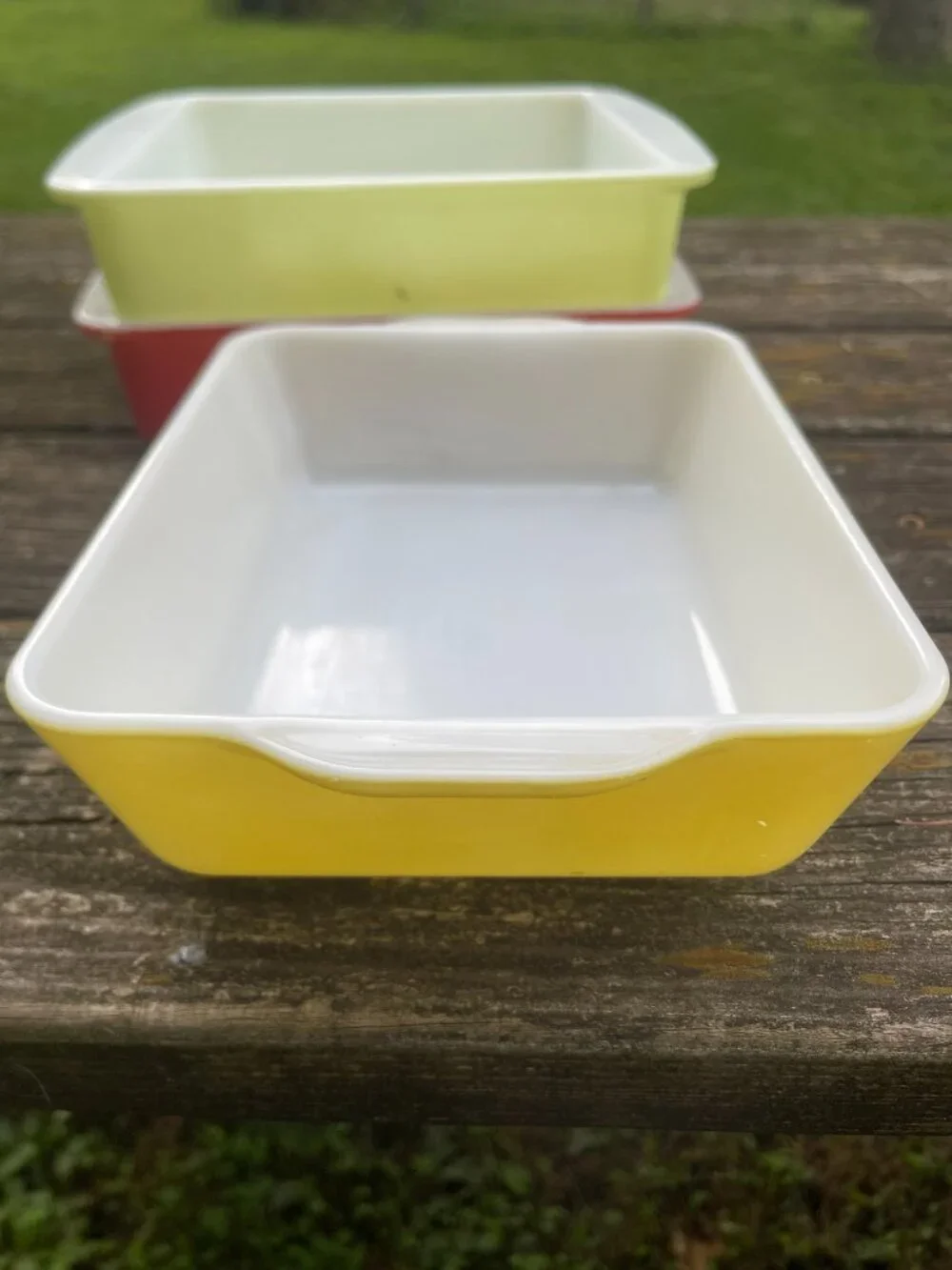 Vintage Pyrex Set of Three Baking Dishes Citrus Colors